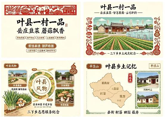 图为实践队员利用AI制作叶县特色农产品主题明信片。林静雯供图