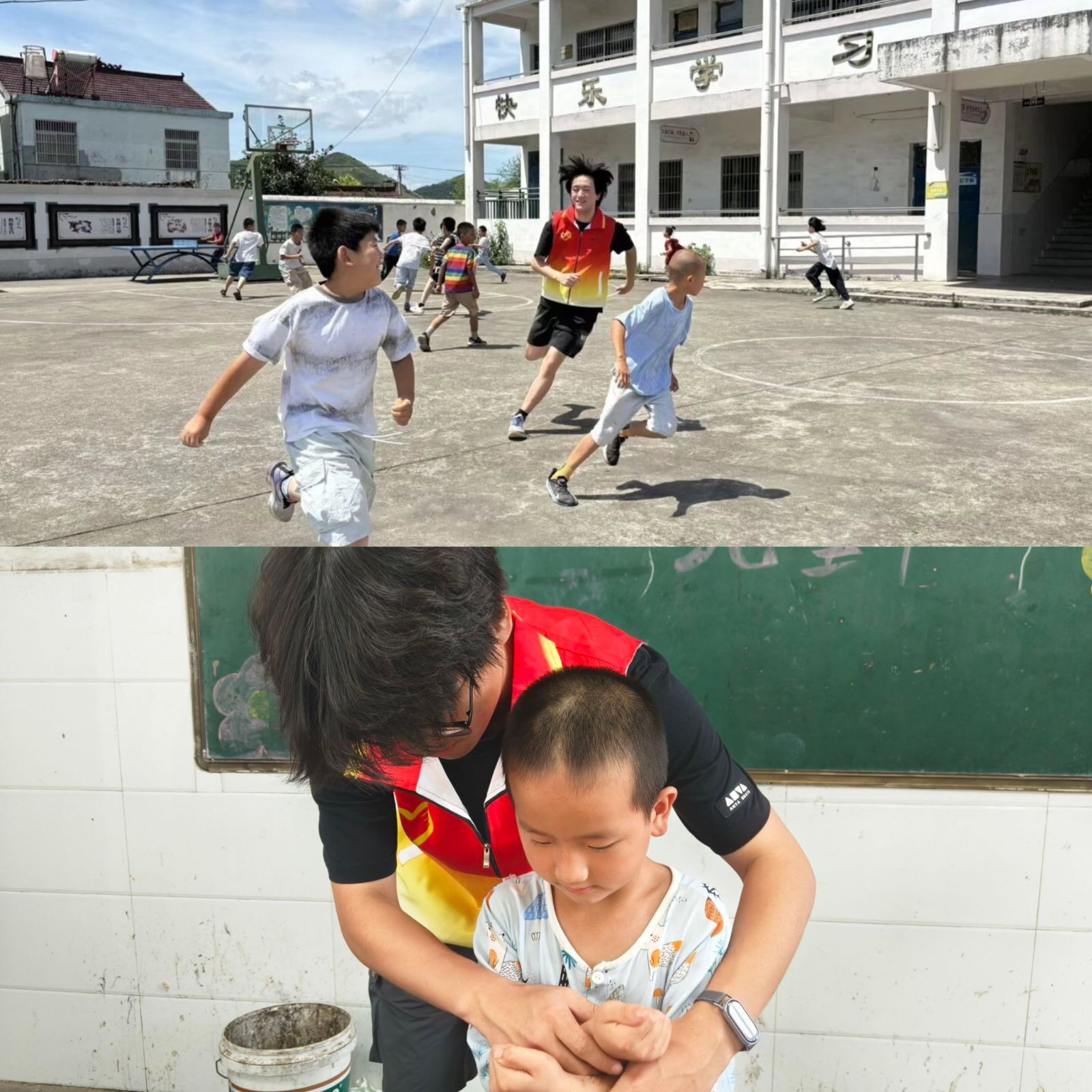 图 1志愿者们与小朋友进行破冰活动。郭楠 供图