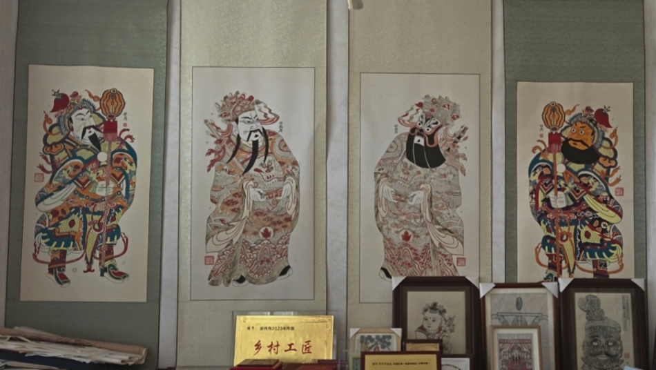 实拍凤翔木版年画文武门神作品
