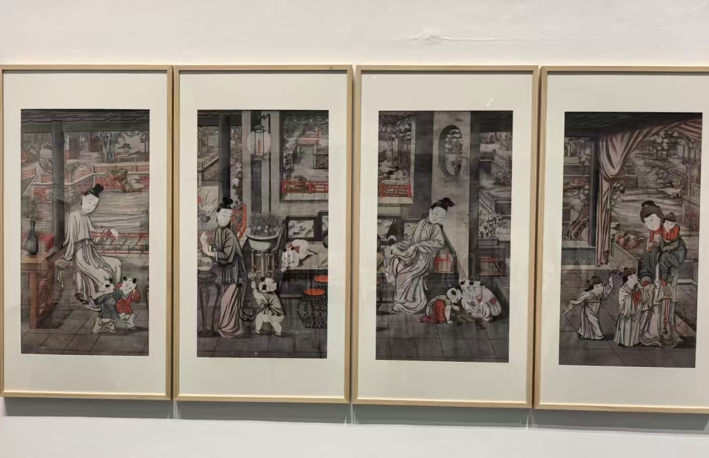 实拍清代桃花坞木版年画《麟儿凤子》